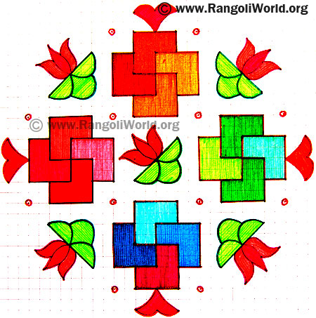 Lotus Swastik Kolam